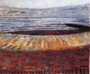 Piet Mondrian Sunset on the sea oil on canvas